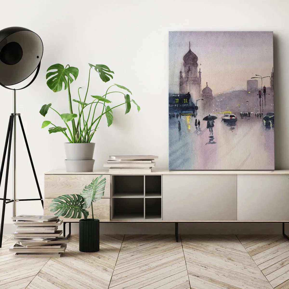 Schilderen op canvas - In de regenachtige nevel - 50x70 cm
