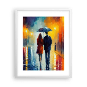 Poster in een witte lijst - Samen – een kleurrijke nacht - 40x50 cm