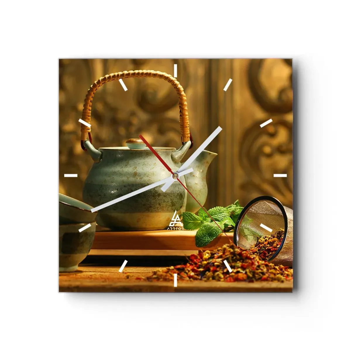 Wandklok - Klok - Verhandeling over het drinken van thee - 40x40 cm