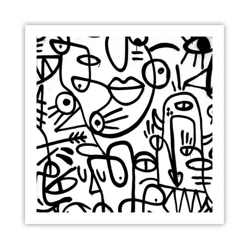 Poster - Gezichten en luchtspiegelingen - 60x60 cm