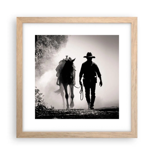 Een poster in een licht eiken lijst - Texas ochtend - 30x30 cm