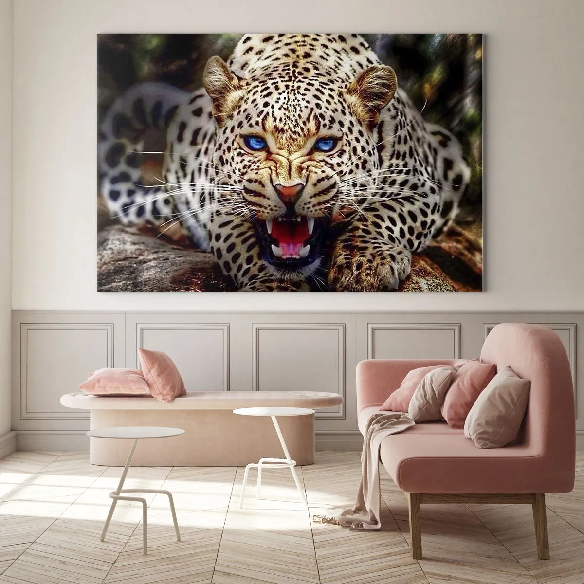 Schilderen op glas - Boosheid schaadt de schoonheid niet - 120x80 cm