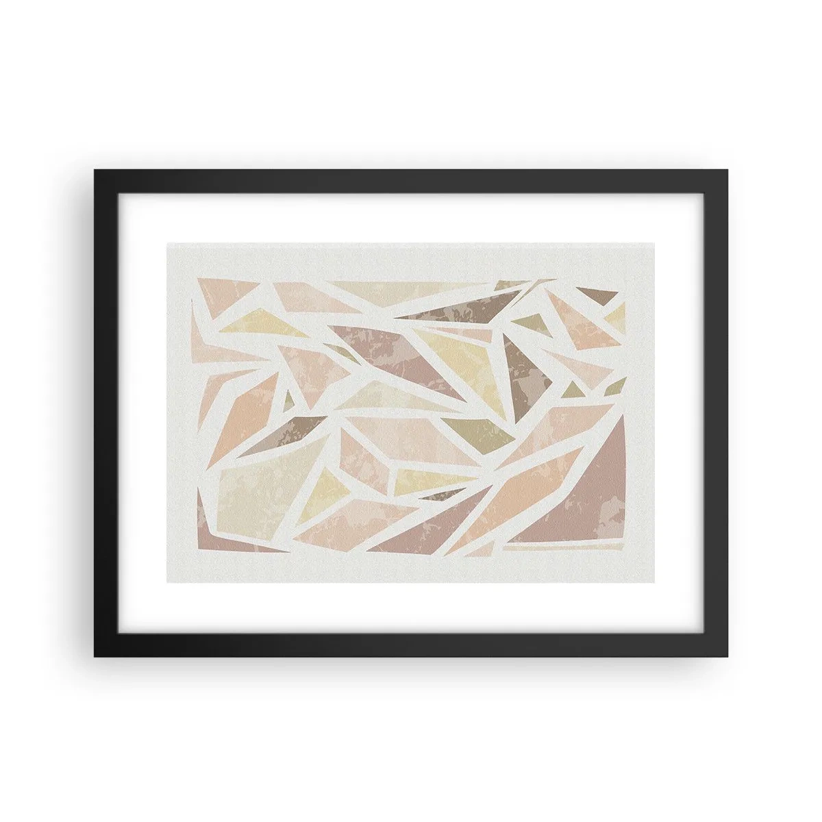 Poster in een zwarte lijst - Gebrandschilderd glas compositie - 40x30 cm