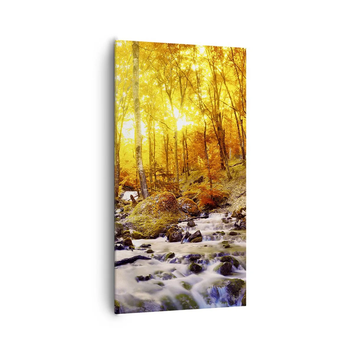 Schilderen op canvas - Stenen gezet in goud en platina - 65x120 cm