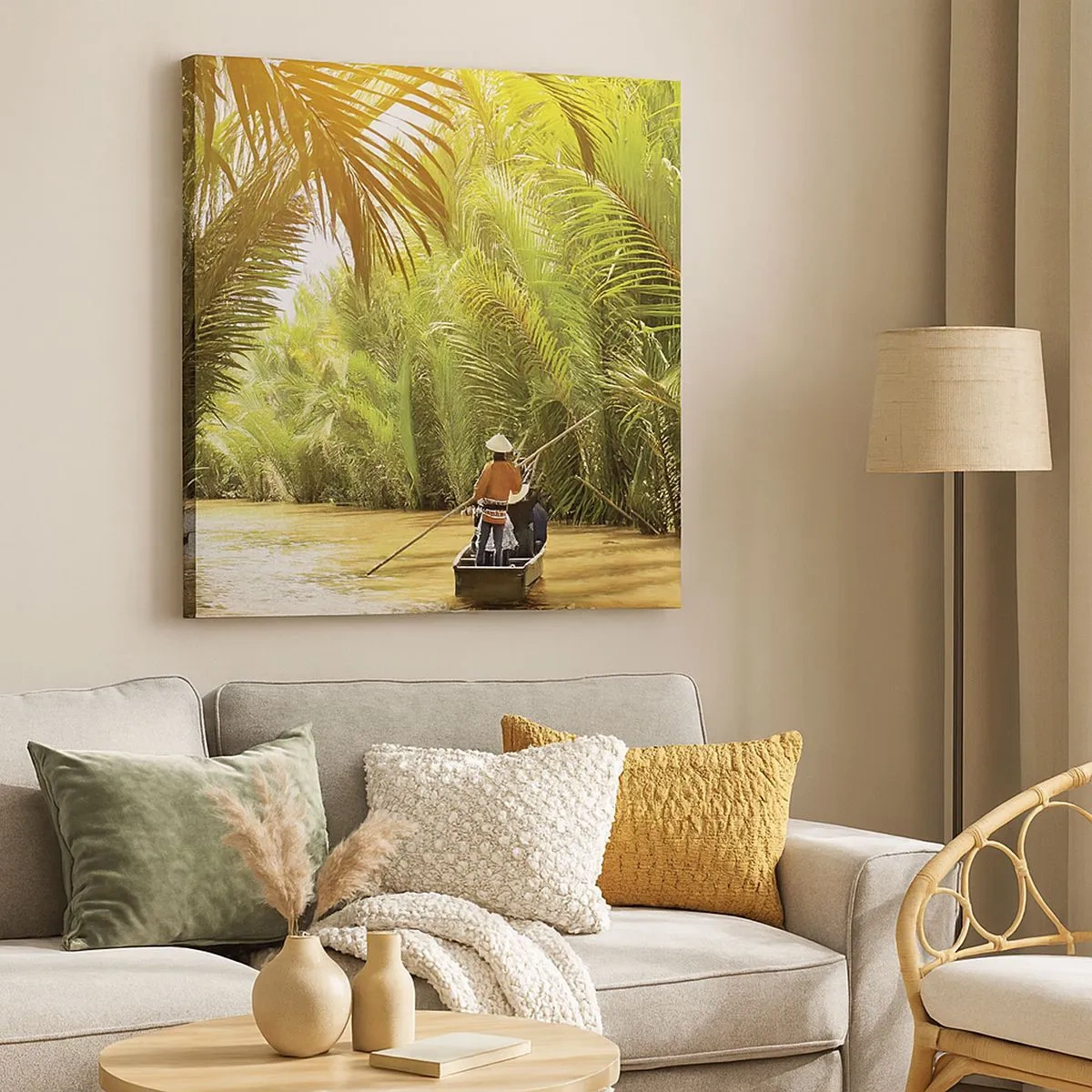 Schilderen op canvas - Een palmravijn langs - 30x30 cm