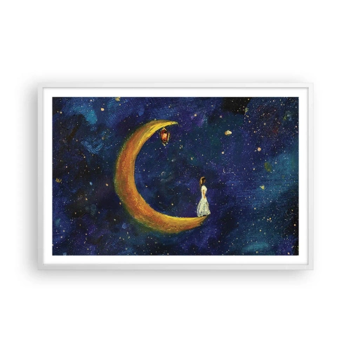 Poster in een witte lijst - De roep van de wereld - 91x61 cm