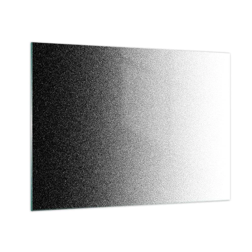 Schilderen op glas - Zwart-witverloop met korrelige en lichte effecten - 70x50cm - Naar het licht - Moderne wanddecoratie voor woonkamer en slaapkamer ARTTOR