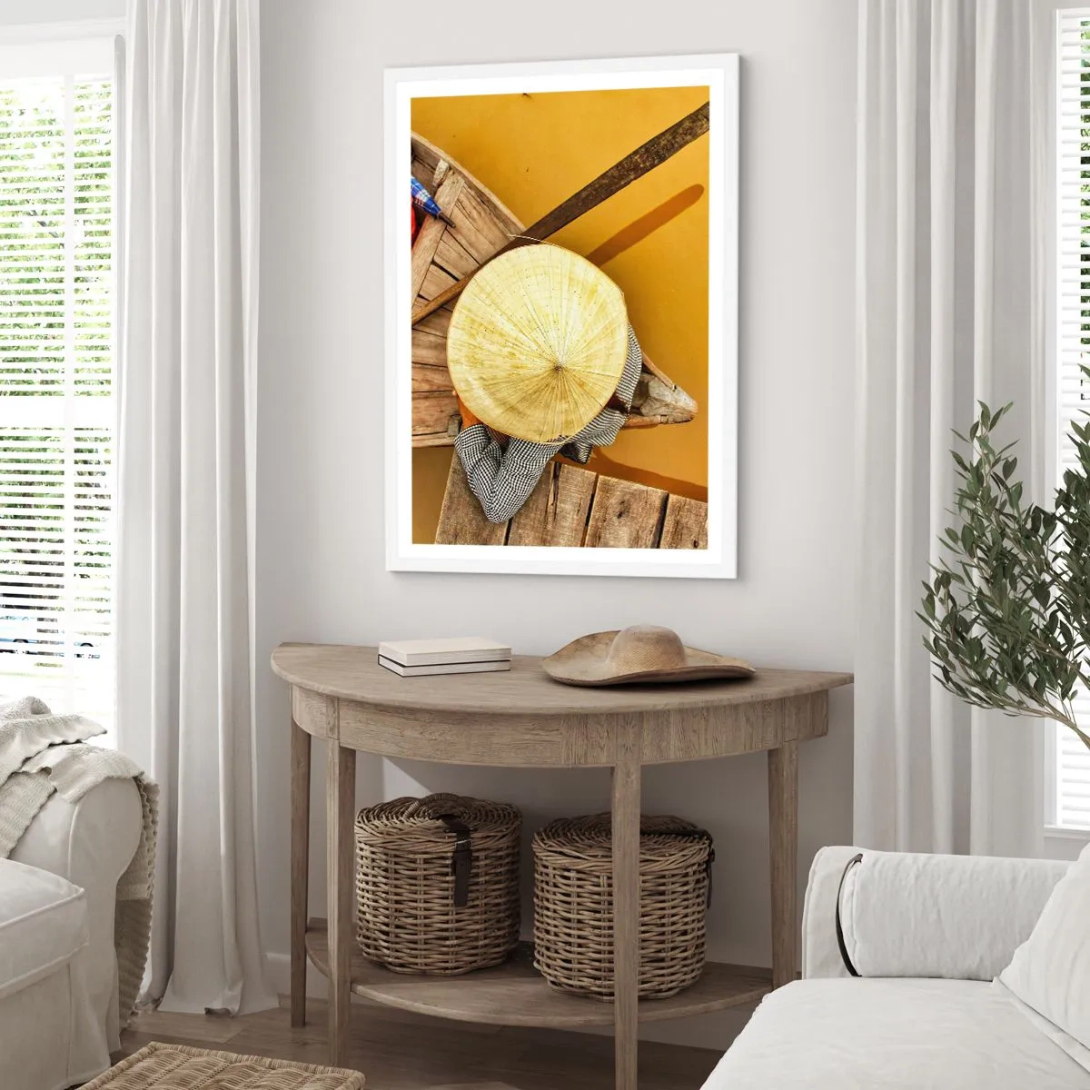 Poster in een witte lijst - Het leven op de Gele Rivier - 40x50 cm