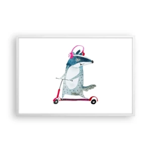 Poster in een witte lijst - Badger vreugde - 91x61 cm