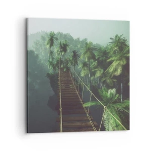 Schilderen op canvas - Over de branding van groen - 70x70 cm