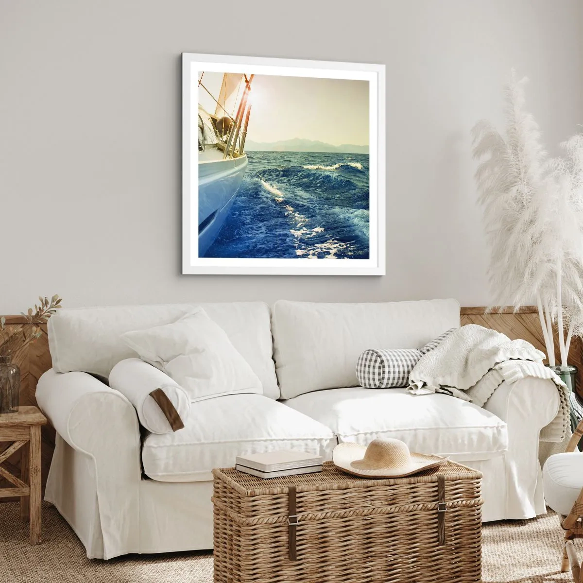 Poster in een witte lijst - Voor het avontuur - 50x50 cm