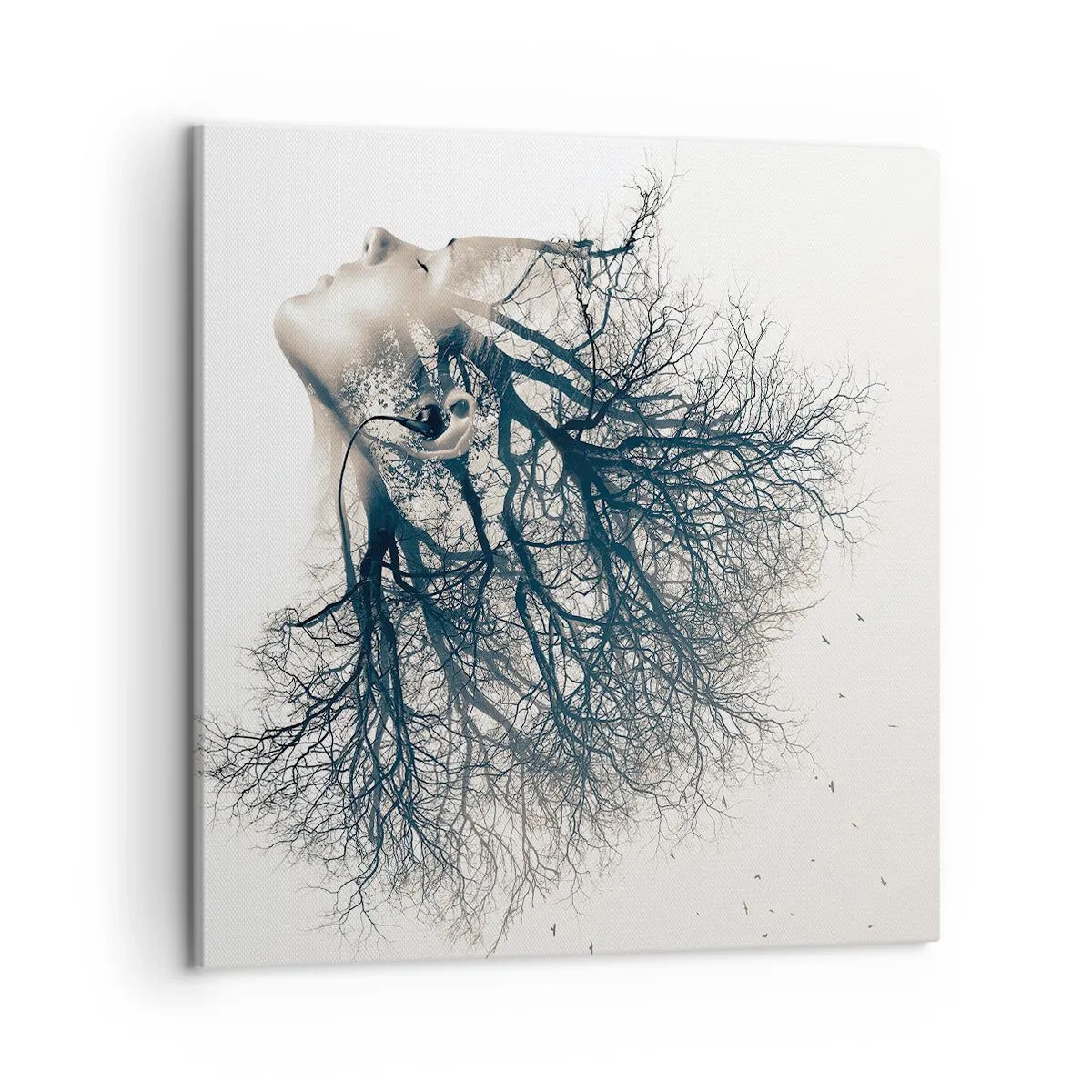 Schilderen op canvas - Luisteren naar het gefluister van bomen - 50x50 cm