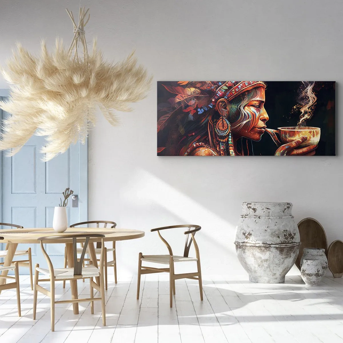 Schilderen op canvas - Magisch ritueel - 160x50 cm