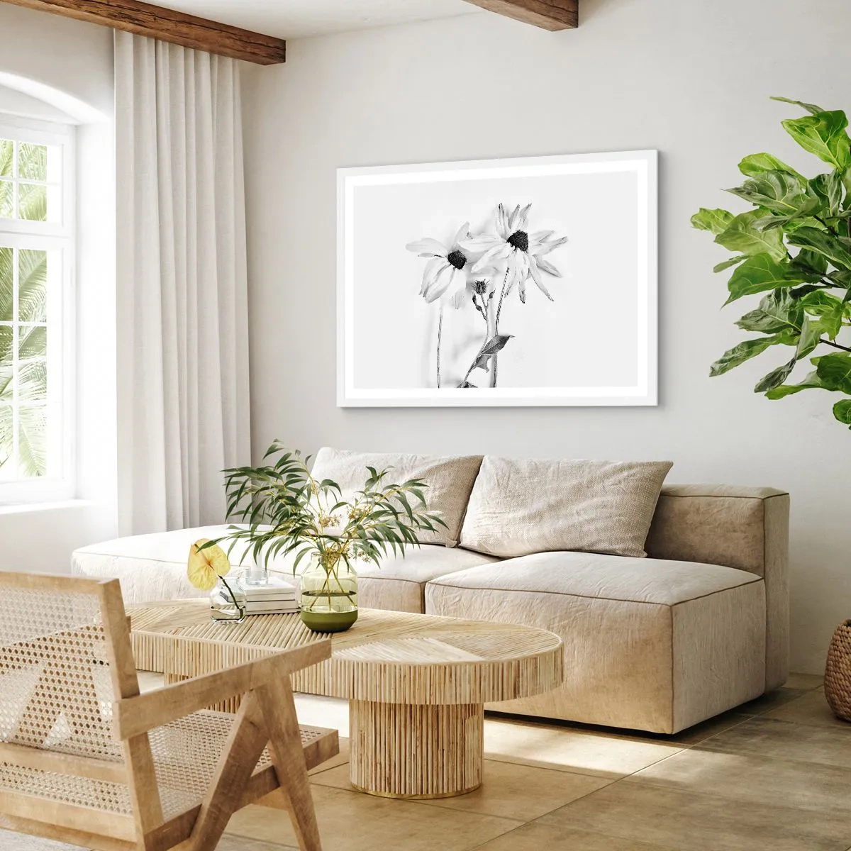 Poster in een witte lijst - Niemand wil alleen zijn - 50x40 cm