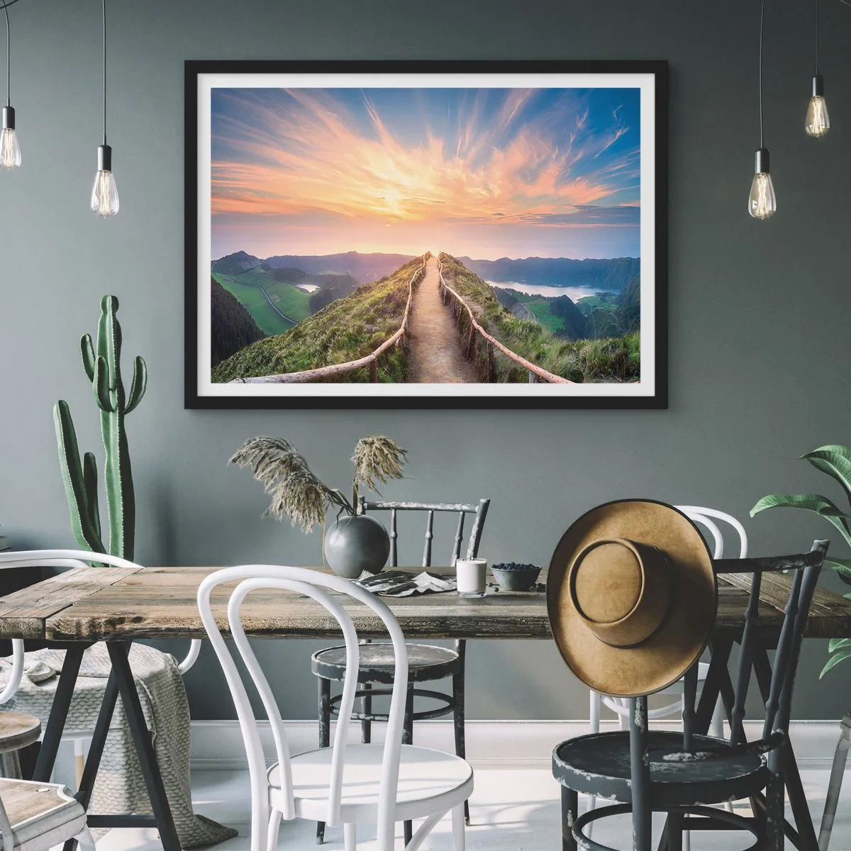 Poster in een zwarte lijst - Dicht bij de hemel - 70x50 cm