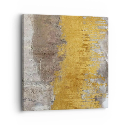 Schilderen op canvas - Een gouden explosie - 30x30 cm