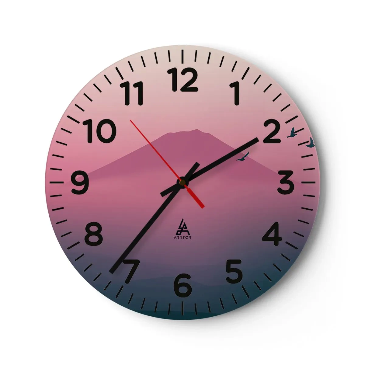 Wandklok - Klok - Wandelaars boven de wolken - 30x30 cm