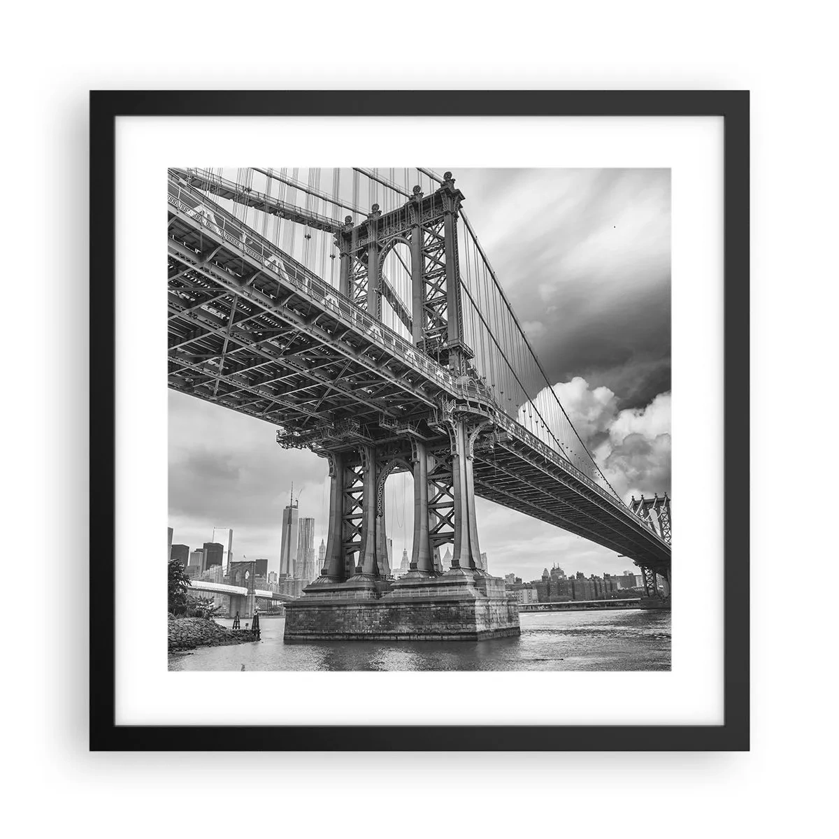 Poster in een zwarte lijst - Naar het hart van de stad - 40x40 cm