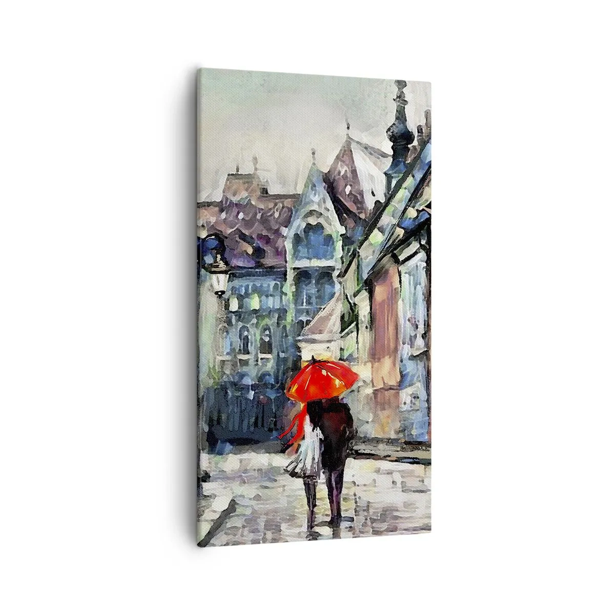 Schilderen op canvas - Regen voor twee - 55x100 cm