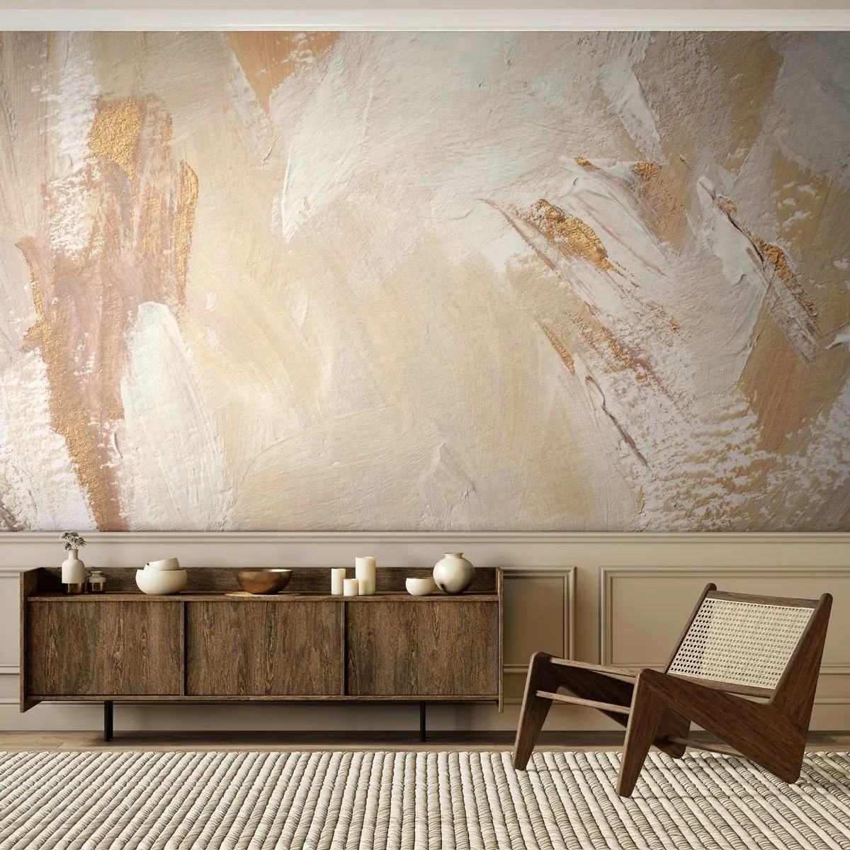Fotobehang Premium Canvas - Pastelkleurige compositie - Minimalistisch, Helder, Deel - 450x315 cm