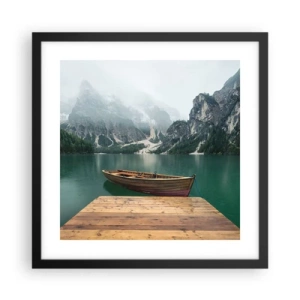 Poster in een zwarte lijst - "En de trotse rotsen van het voorhoofd" - 40x40 cm