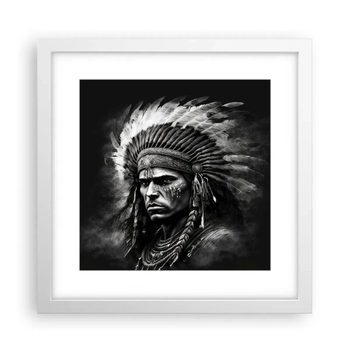 Poster in een witte lijst - Een leider en strijder - 30x30 cm