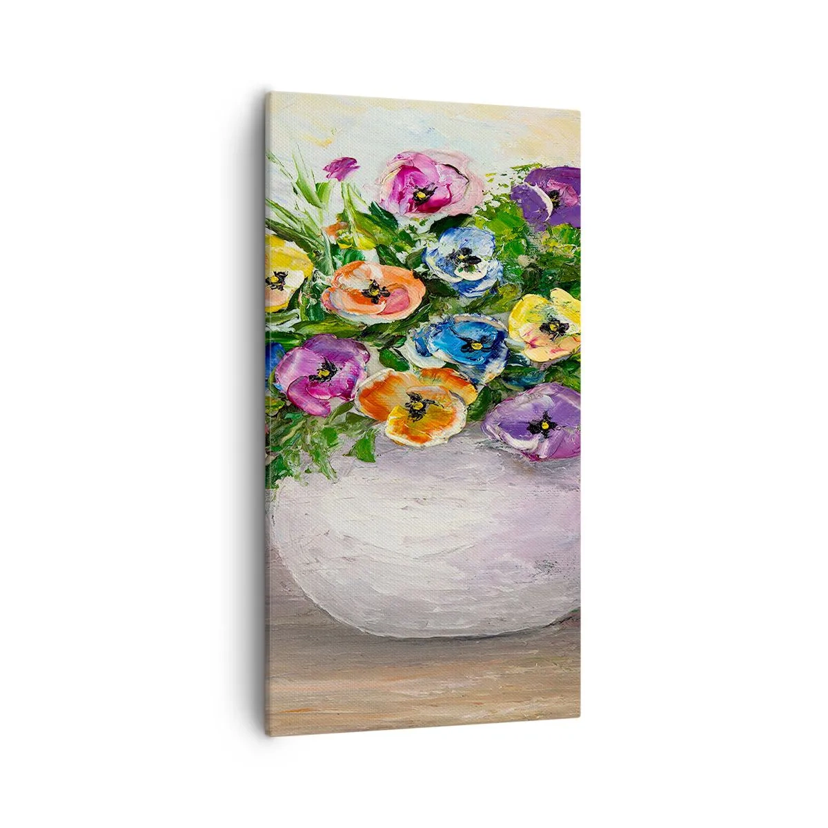 Schilderen op canvas - Stilleven met een witte vaas - 55x100 cm