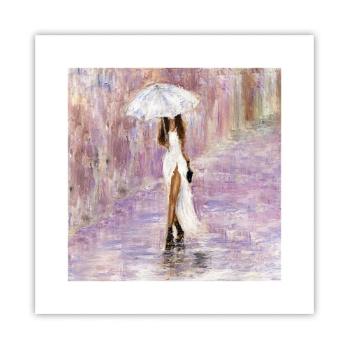 Poster - In de lila regen - 30x30 cm