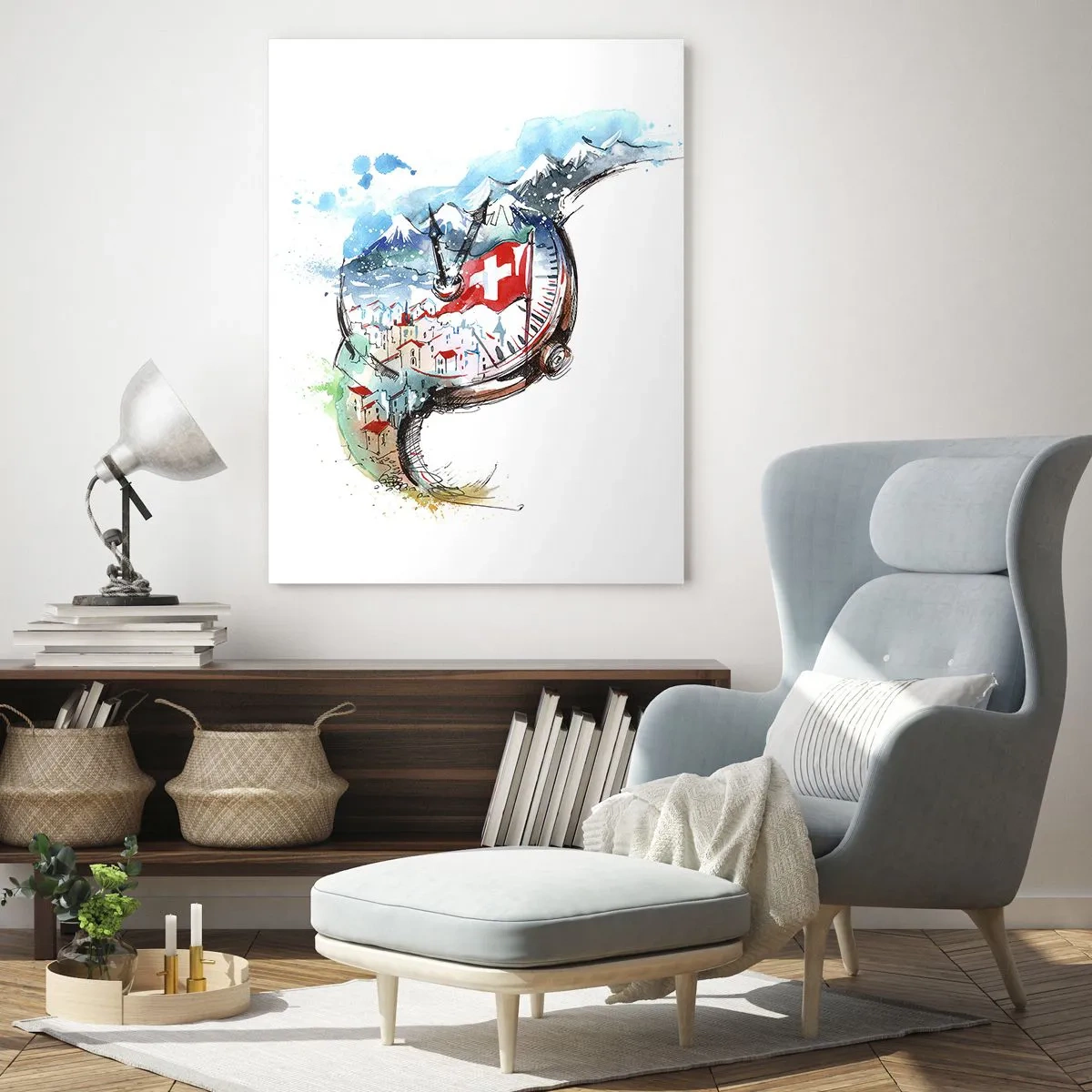 Schilderen op glas - De geest van Zwitserland - 50x70 cm