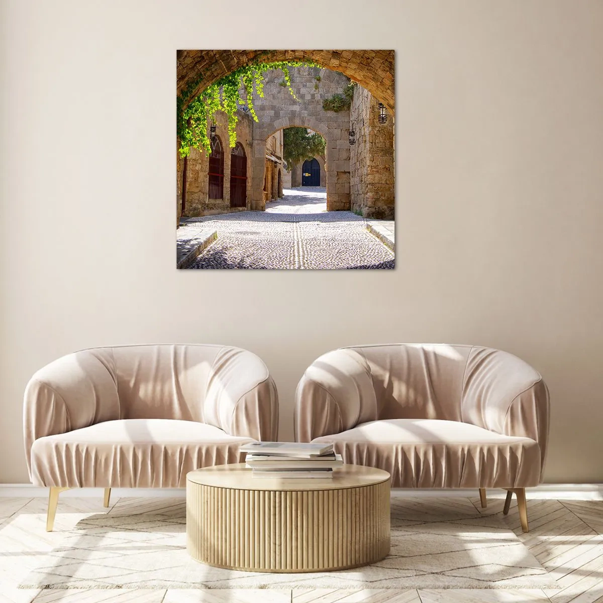 Schilderen op glas - De optocht zal spoedig verschijnen - 70x70 cm