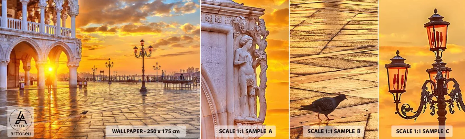 Fotobehang Monster Zelfklevend Deluxe Sticker - Waar is iedereen? - Stad, Venetië, Architectuur - 100x30 cm