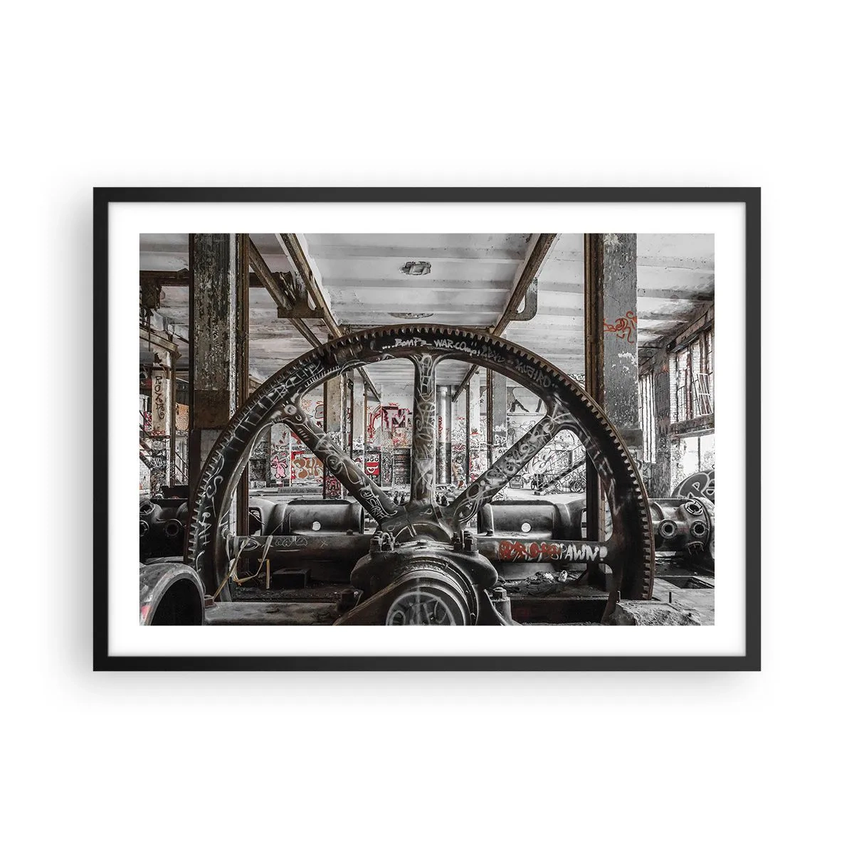 Poster in een zwarte lijst - Het geheime leven van de fabriek - 70x50 cm