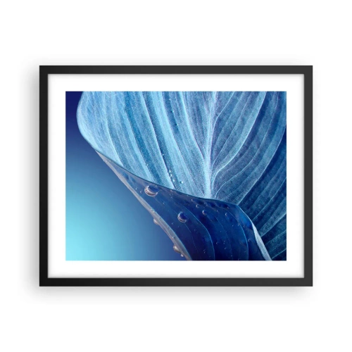 Poster in een zwarte lijst - Verborgen druppels blauw - 50x40 cm