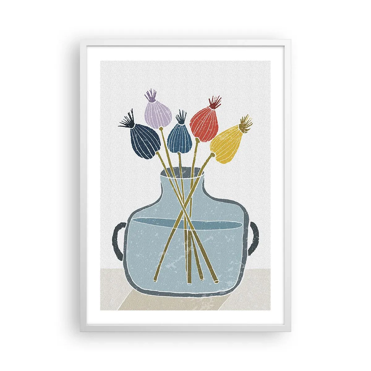 Poster in een witte lijst - Alsof hij met maanzaad heeft gezaaid - 50x70 cm