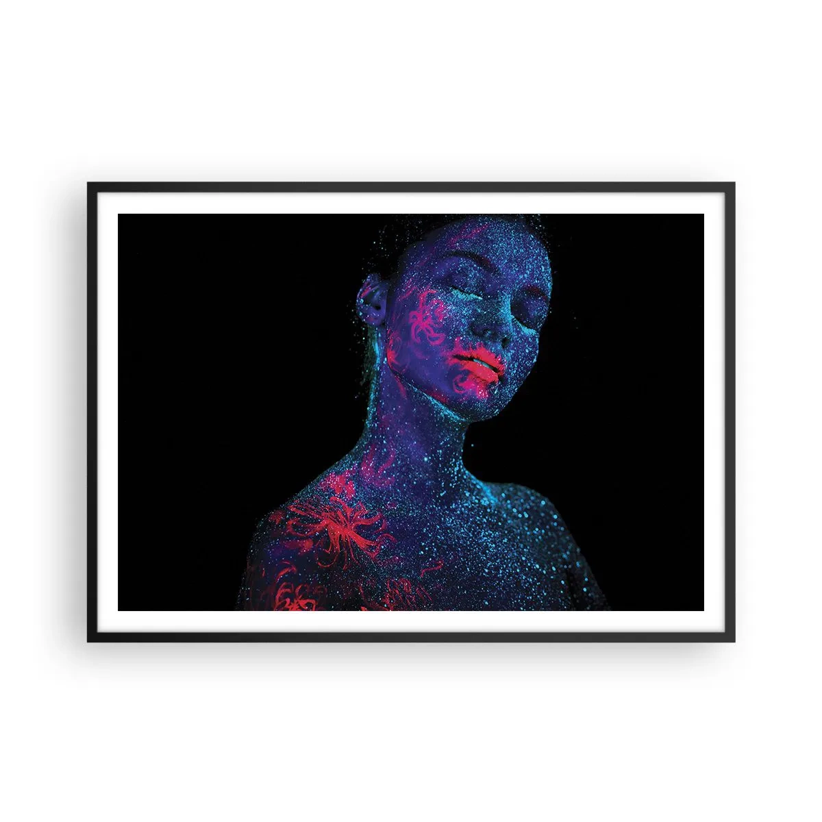 Poster in een zwarte lijst - in sterrenstof - 100x70 cm