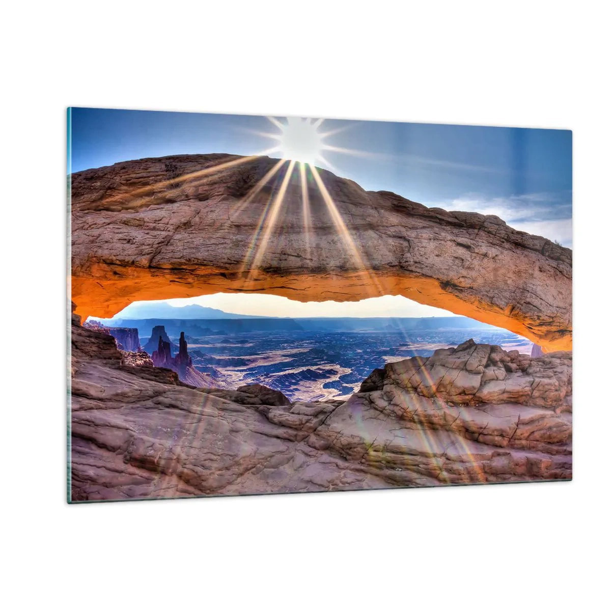 Schilderen op glas - Door de rotspoort - 120x80 cm