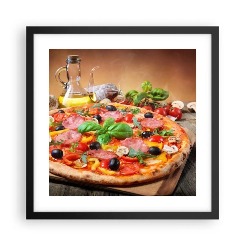 Poster in een zwarte lijst - Met echte Italiaanse smaak - 40x40 cm