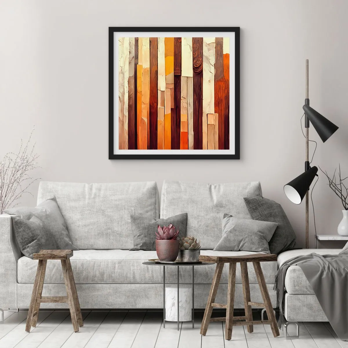 Poster in een zwarte lijst - Anthem van de bosbomen - 40x40 cm