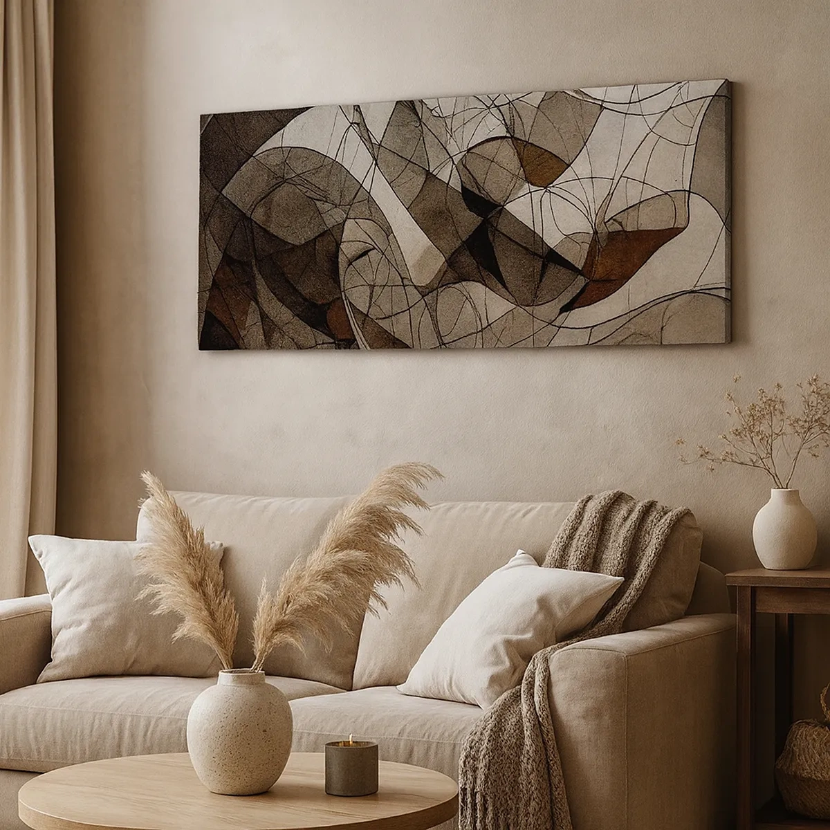 Schilderen op canvas - Circulatie van aardekleuren - 30x30 cm