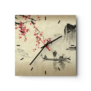Wandklok - Klok - In het land van de bloeiende kersenbomen - 30x30 cm
