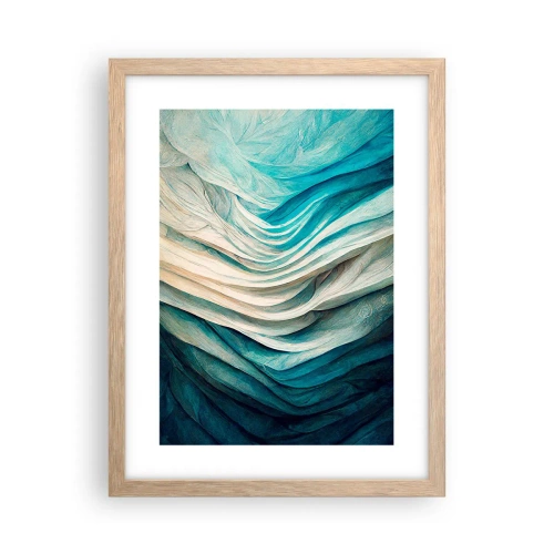 Een poster in een licht eiken lijst - Blauwe onverzadigbaarheid - 30x40 cm