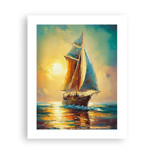 Poster - Onder vol zeil - 40x50 cm