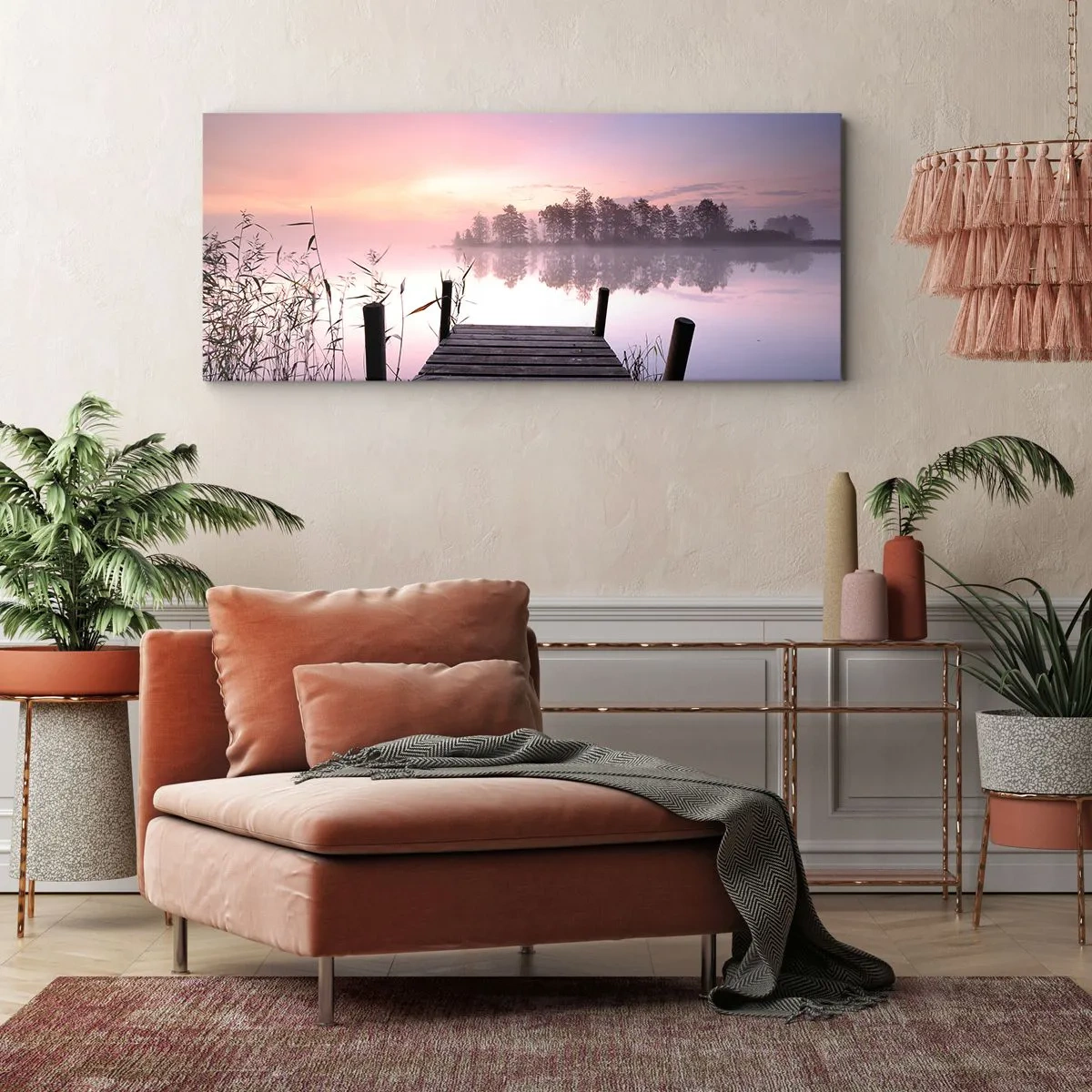 Schilderen op canvas - Van de lila mist... - 100x40 cm