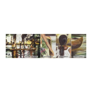 Fotobehang Monster Premium Canvas - In een Polynesisch paradijs - Reizen, Landschap, Rivier - 100x30 cm