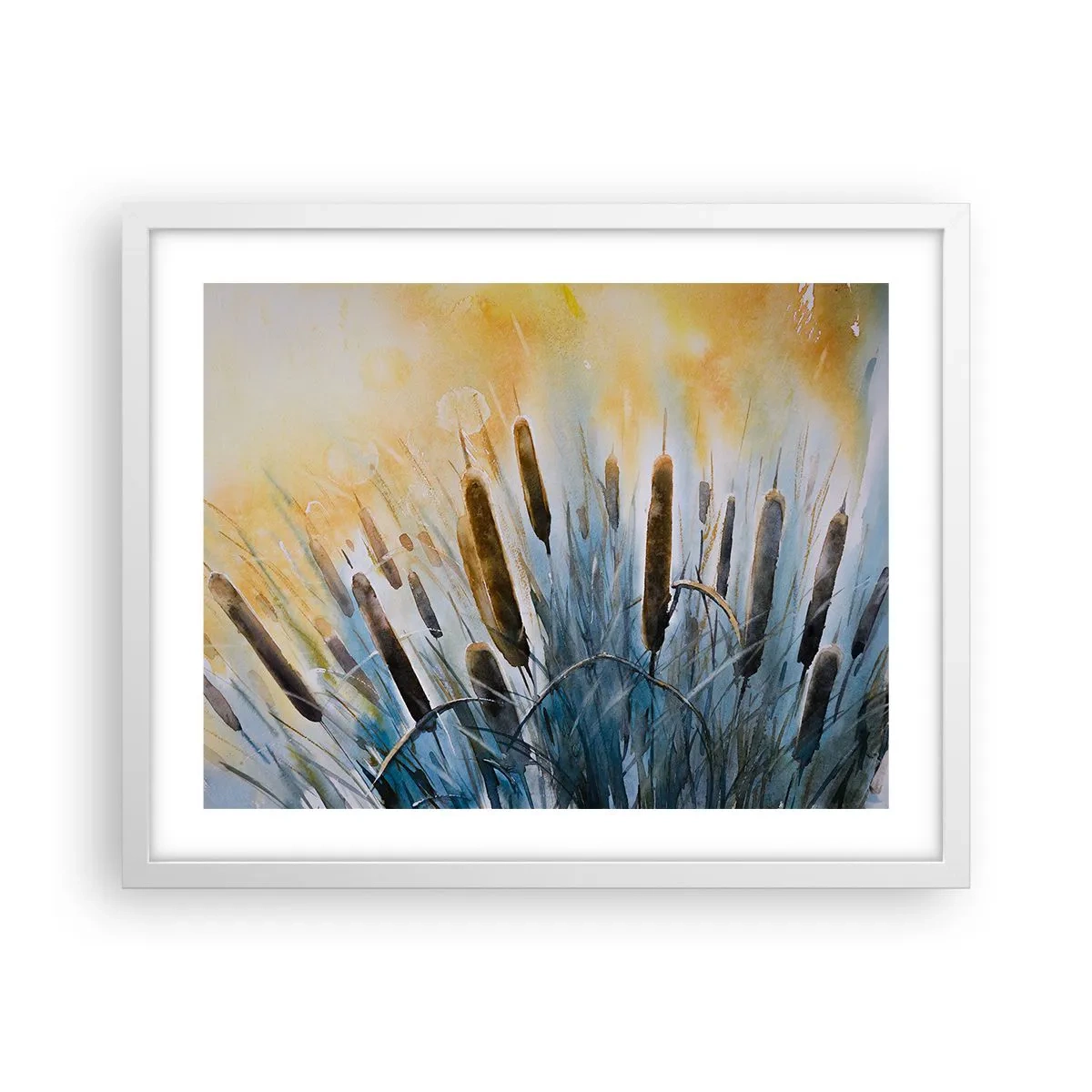 Poster in een witte lijst - De kou van het water, de hitte van de zon - 50x40 cm