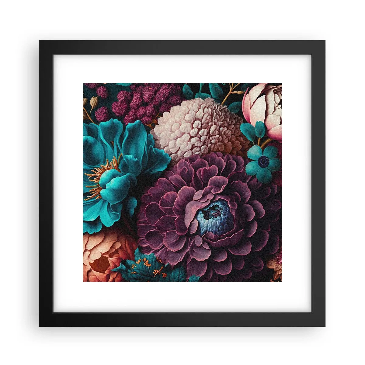 Poster in een zwarte lijst - Natuur in overvloed - 30x30 cm