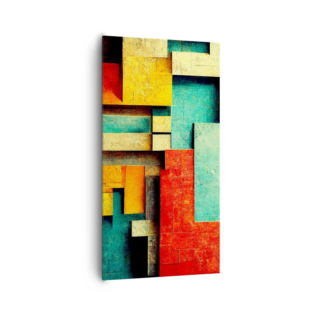 Schilderen op canvas - Festival van rechte hoeken - 65x120 cm