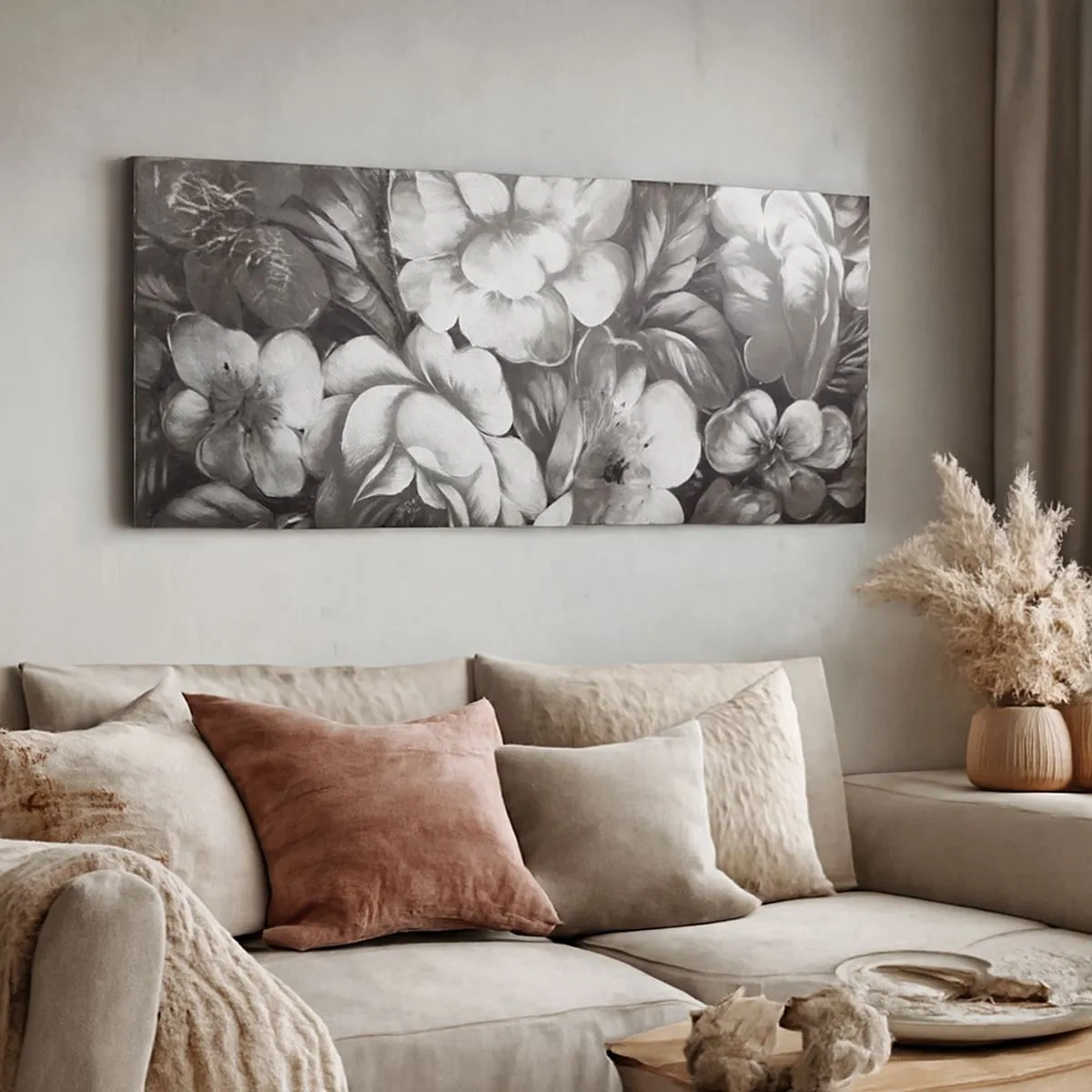 Schilderen op canvas - Zelfs in grijs mooi - 100x40 cm