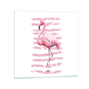 Schilderen op glas - Met waardigheid, hoewel in het roze - 50x50 cm