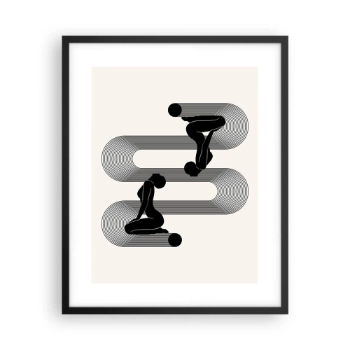 Poster in een zwarte lijst - Sensuele symmetrie - 40x50 cm